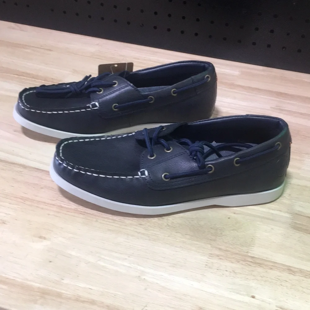 New WB Mens Weatherproof Men's‎ Navy Boat Shoes